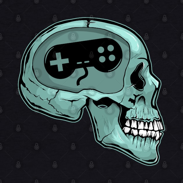 Gamer Skull with Gaming Controller Cool Gamers Video Game by Acroxth